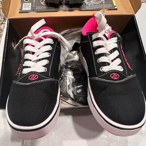 Black and Pink Heely Skate Shoes